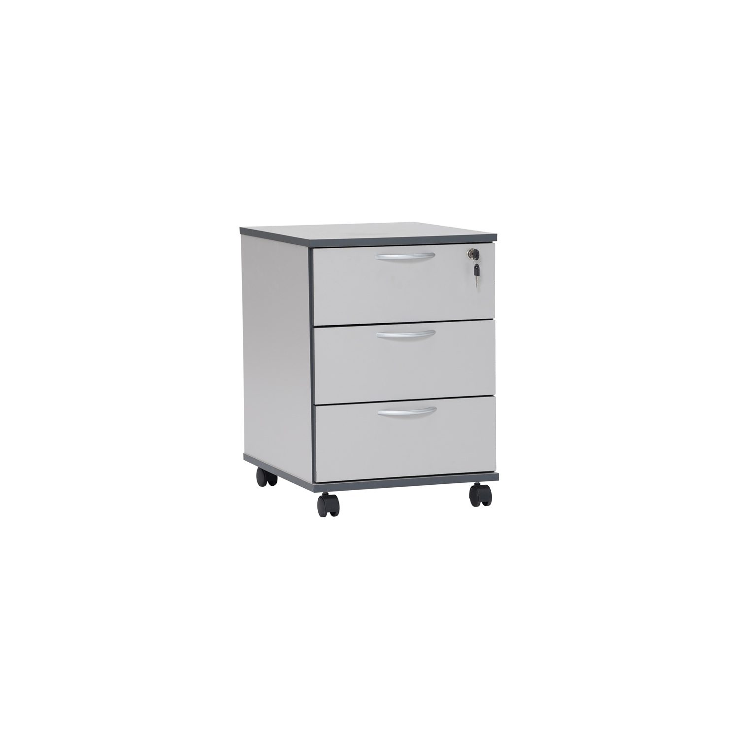 121004 Eco 3 Drawer Mobile Pedestal Grey
