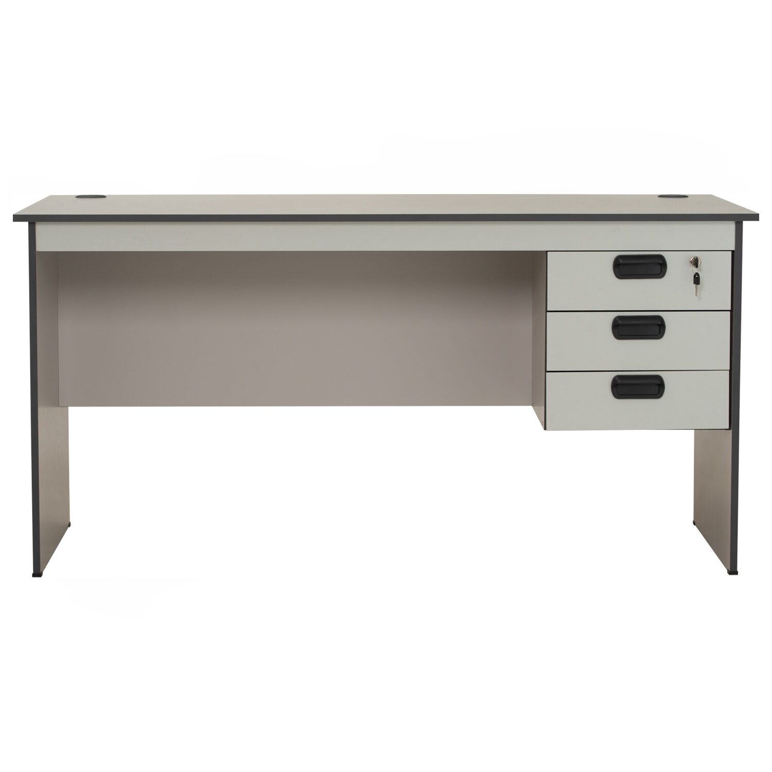 125007_1 Eco 5' Office Table Grey With 2 Cable Hole