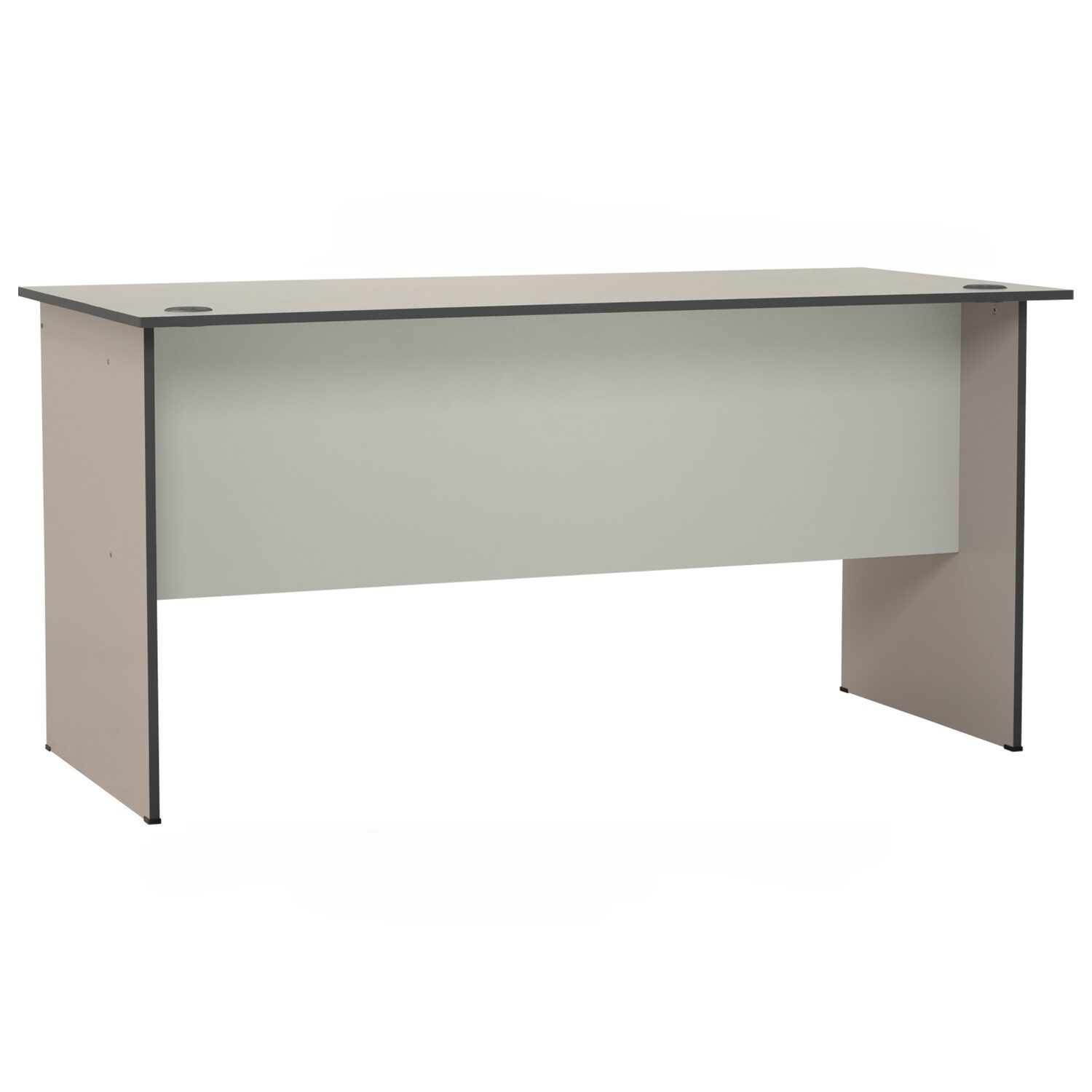 125007_3 Eco 5' Office Table Grey With 2 Cable Hole