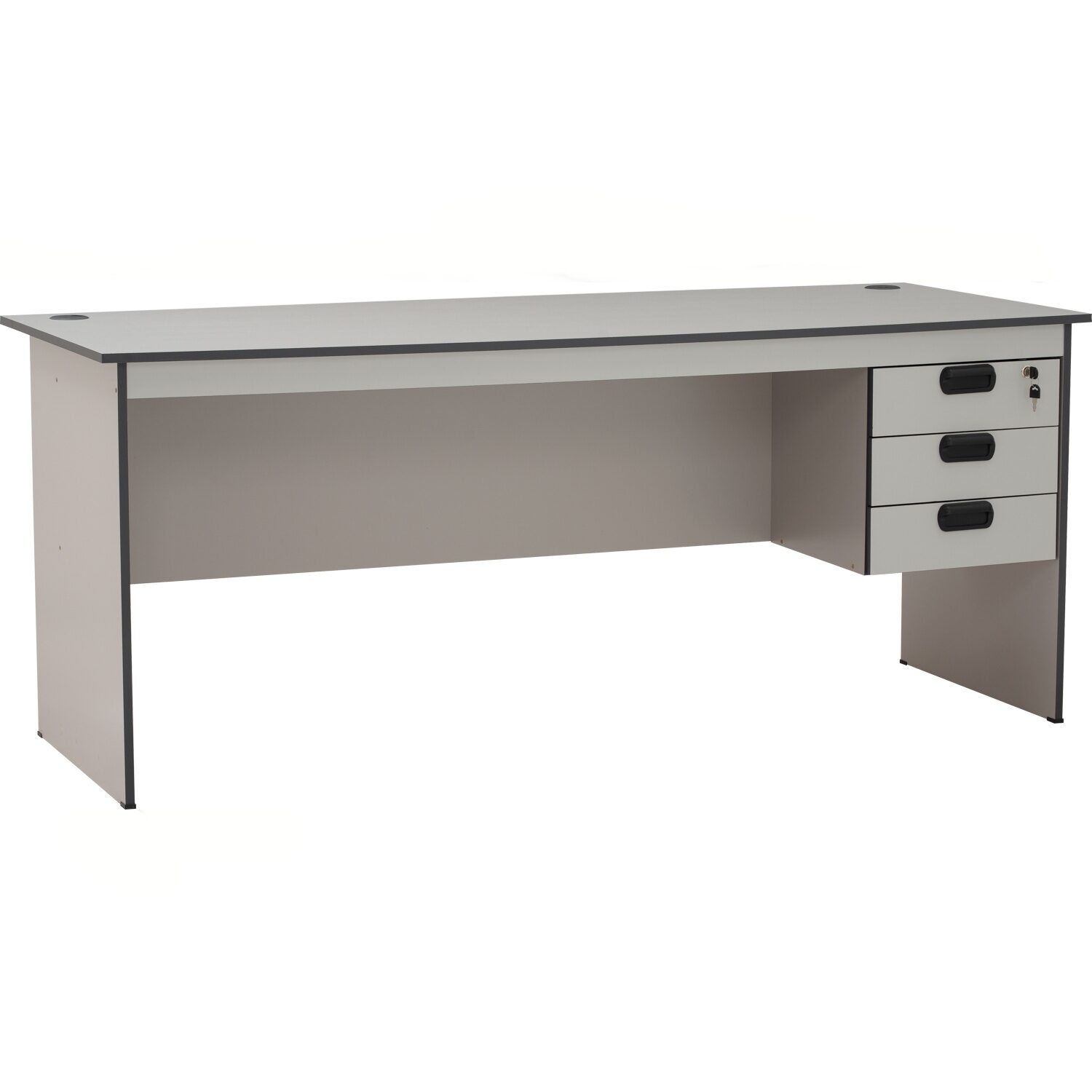 126001 Eco 6' Office Table Grey With 2 Cable Hole