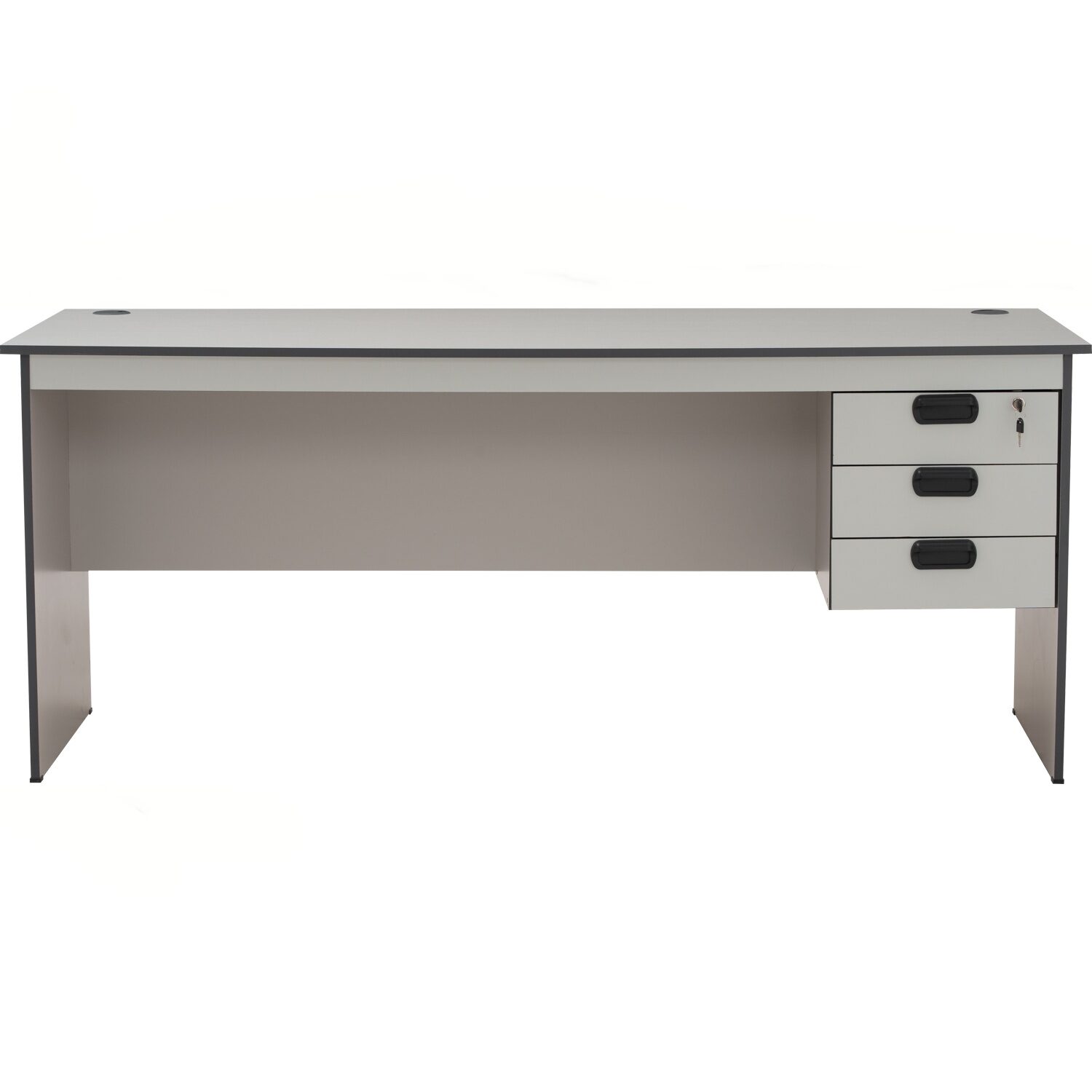 126001_2 Eco 6' Office Table Grey With 2 Cable Hole