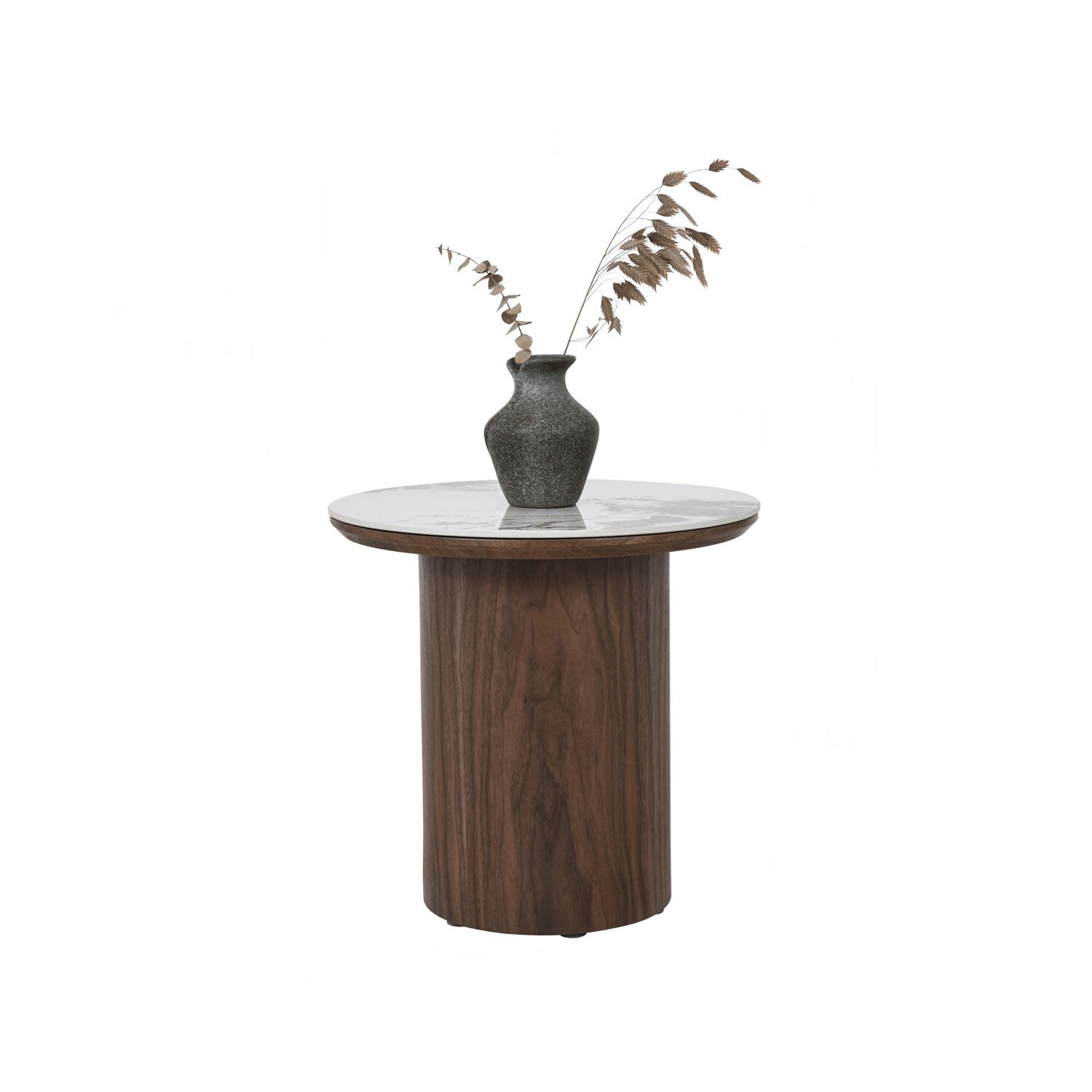 131187_1 Emery Ø40cm Round Side Table (With Glossy Sintered Stone)