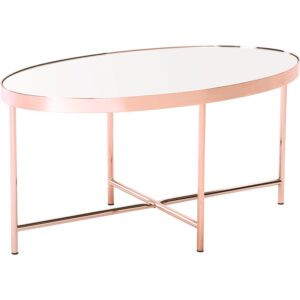 Xander Oval Coffee Table With Mirror Top