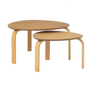 Sandra Set Of 2 Coffee Table (L82 x W82 x H46cm) - Natural