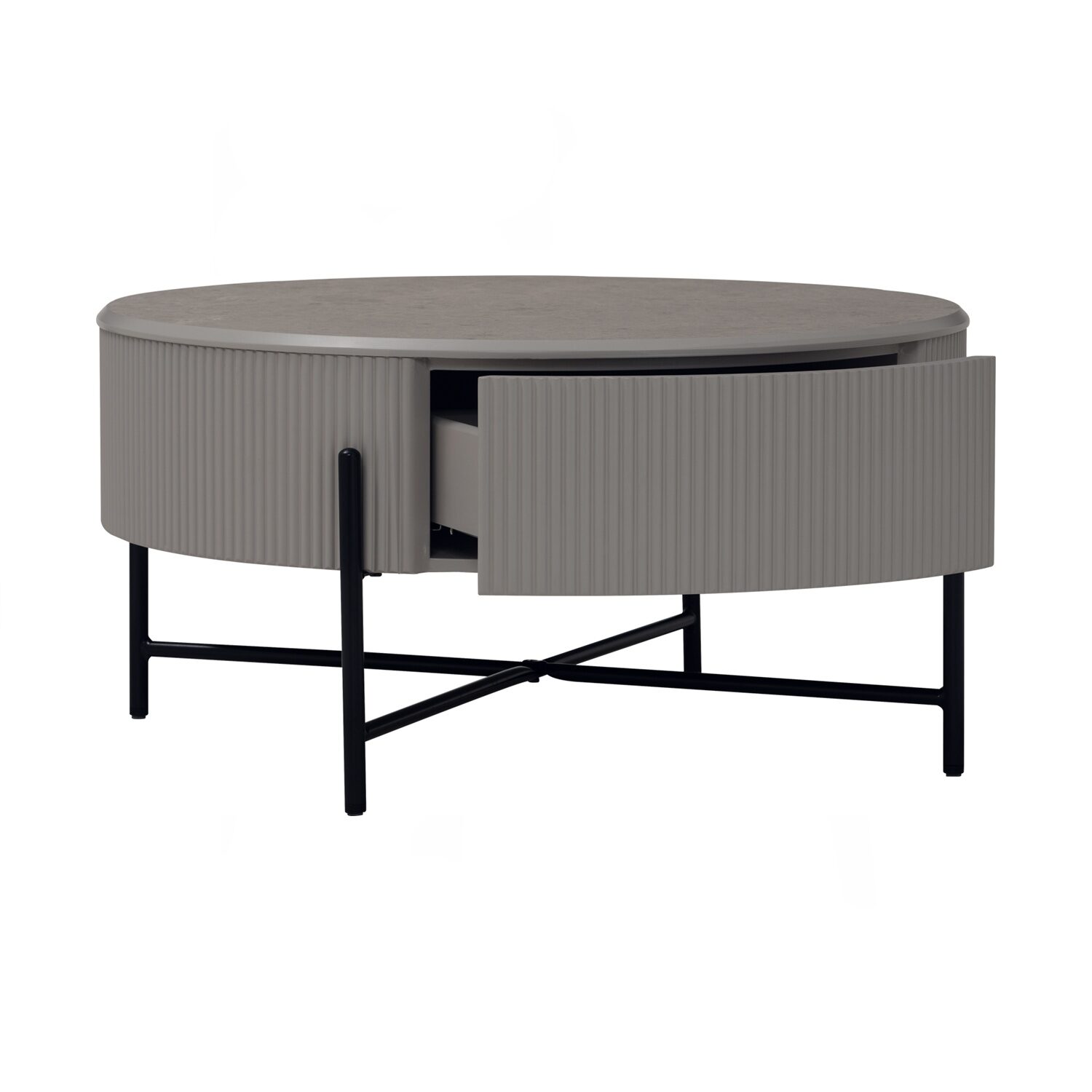 132123_1 Ozzy Round Coffee Table With Drawer