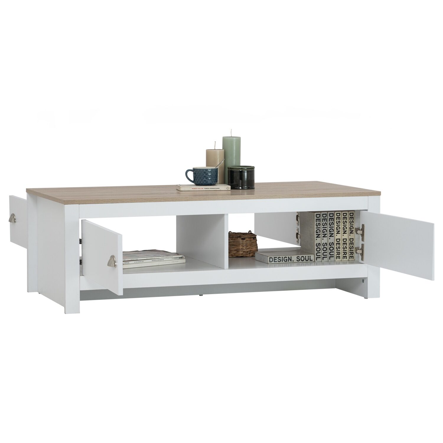 134165_03 Galle Coffee Table White/Sonoma Oak
