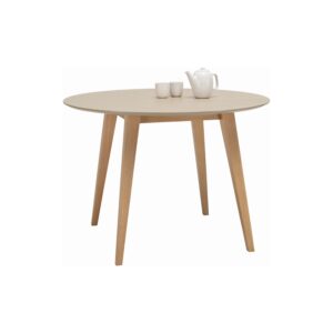 Platon Ø106.7cm Round Dining Table - Natural/Taupe Grey Lacquered