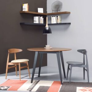 Platon Ø106.7cm Round Dining Table - Black/Cocoa