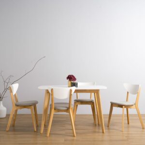 Aimon 750X1200 Dining Table - Natural/White Lacquered