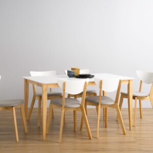 Charmant 800X1400 Dining Table - Natural/White Lacquered
