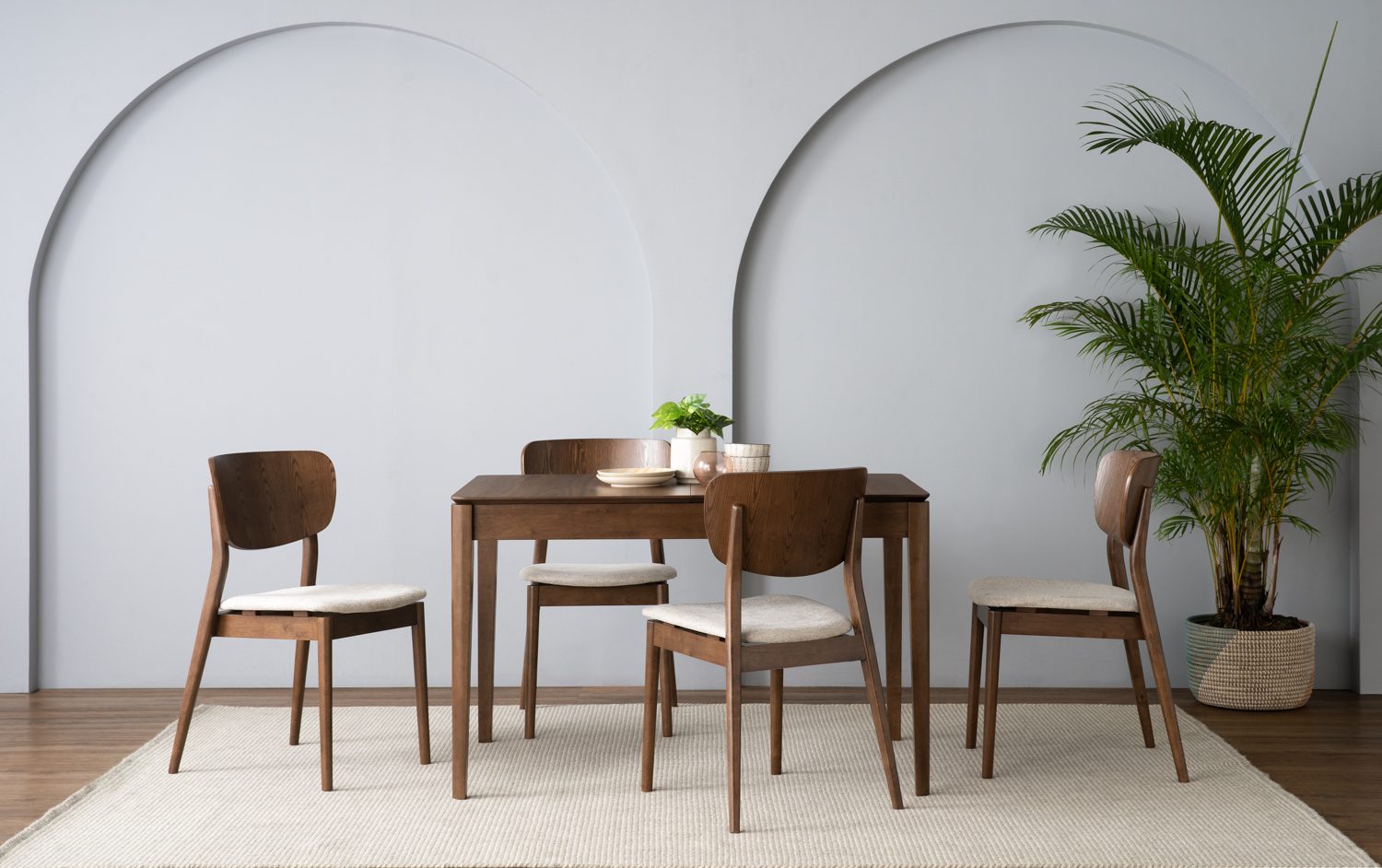 144085_s1 Lindo 750X1190+295 Ext Dining Table - Cocoa/Walnut