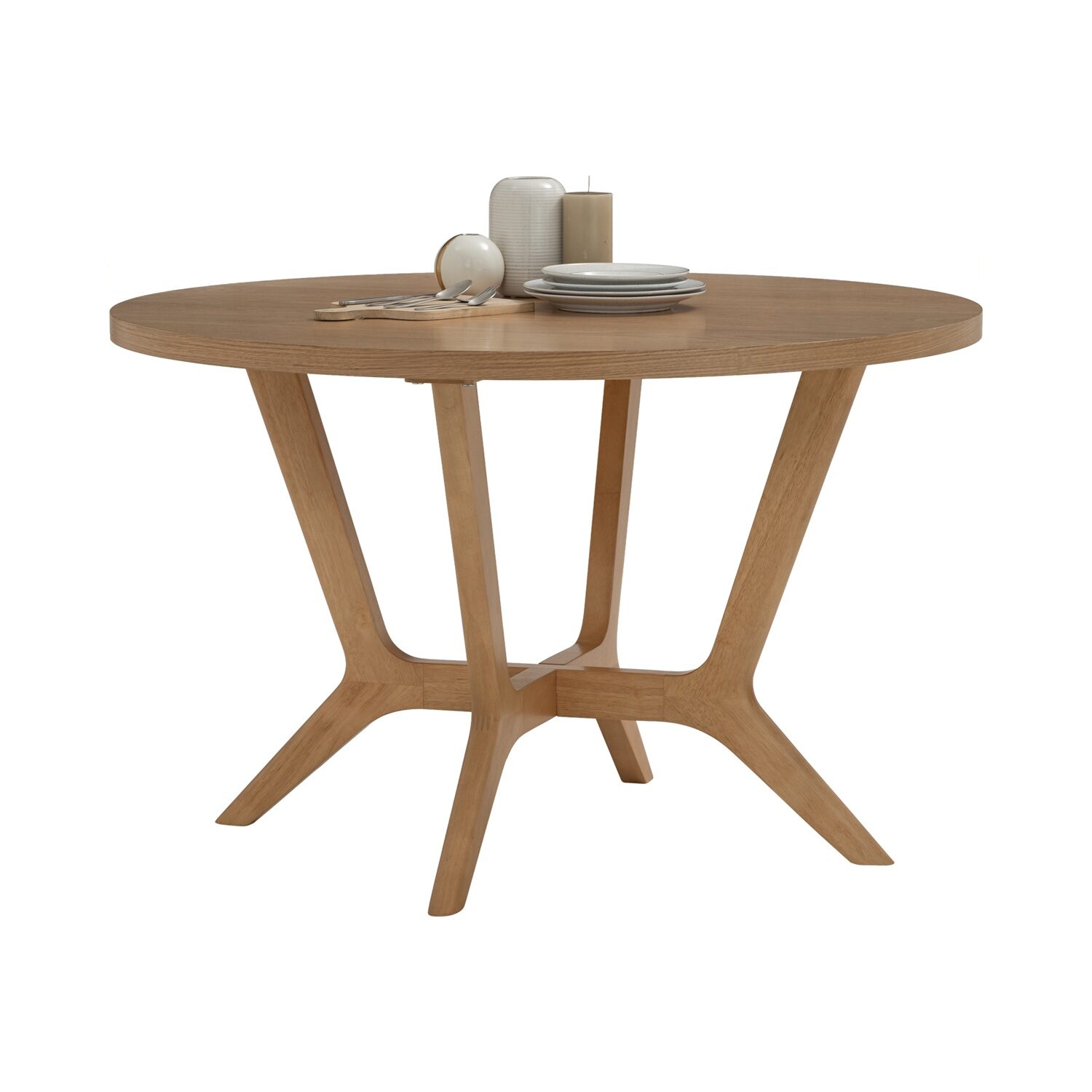 144116_1 Saero Ø120cm Round Dining Table - Natural