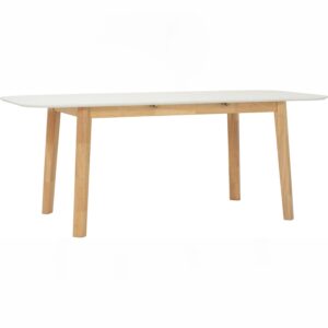 Woyer 900X1500+450 Ext Dining Table (150x90cm) - Natural/White Lacquered