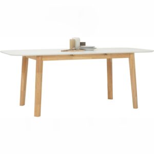 Woyer 900X1500+450 Ext Dining Table (150x90cm) - Natural/White Lacquered