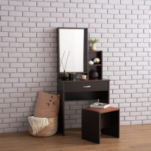 Kearny Dressing Table With Stool Light Cappuccino