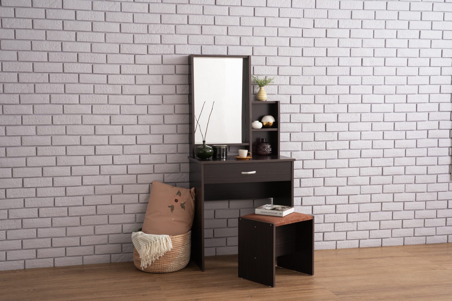 1509185_s Kearny Dressing Table With Stool Light Cappuccino
