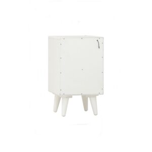 Yara Bedside Table With 1 Drawer LED Light - White Lacquered