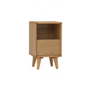 Yara Bedside Table With 1 Drawer LED Light - Natural