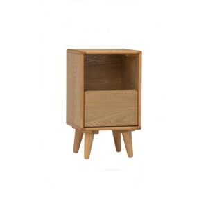 Yara Bedside Table With 1 Drawer LED Light - Natural