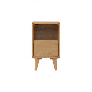 Yara Bedside Table With 1 Drawer LED Light - Natural