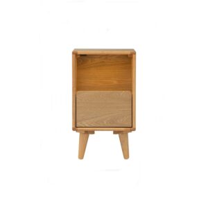Yara Bedside Table With 1 Drawer LED Light - Natural