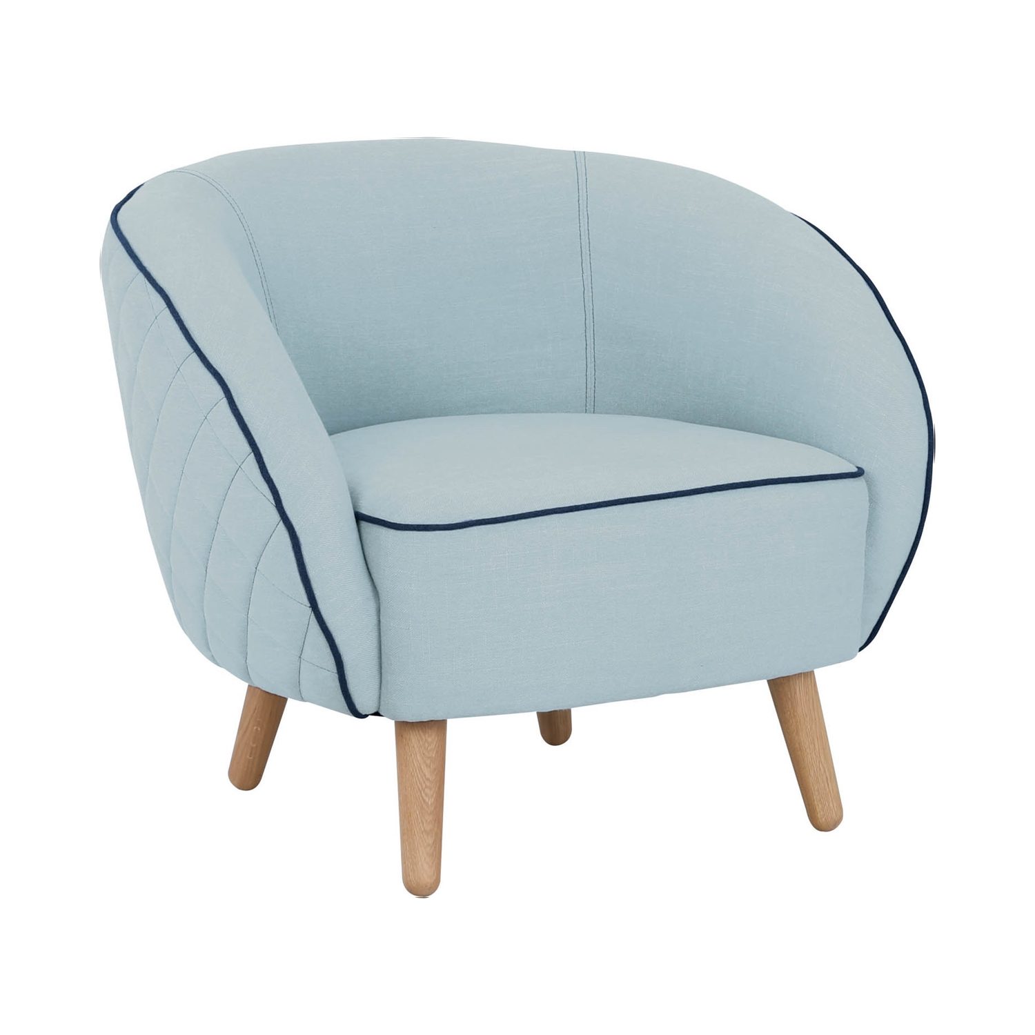 231112 Brat Lounge Chair - Oak/Aquamarine/Jungle Green