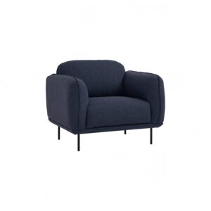 Mira 1 Seater Sofa - Matt Black Epoxy/Midnight Blue