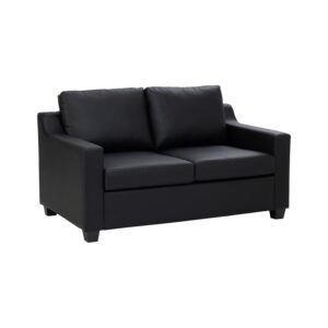 Baleno 2 Seater Sofa Black - Black/Espresso