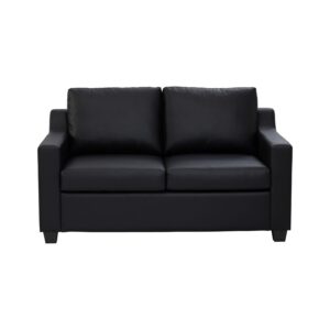 Baleno 2 Seater Sofa Black - Black/Espresso