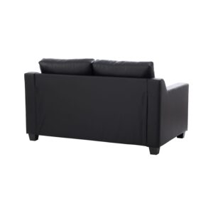 Baleno 2 Seater Sofa Black - Black/Espresso