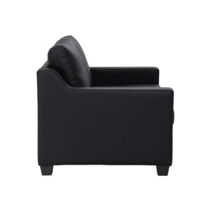 Baleno 2 Seater Sofa Black - Black/Espresso
