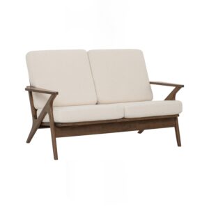 Aston 2 Seater Sofa - Cocoa/Walnut/Pearl White