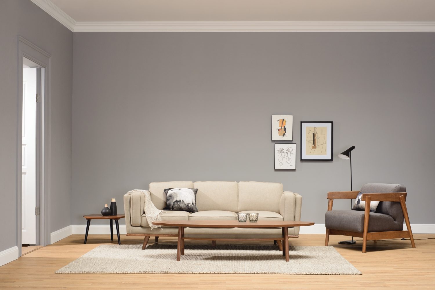233213_s1 Civic 3 Seater Sofa - Cocoa/Harmonic Tan