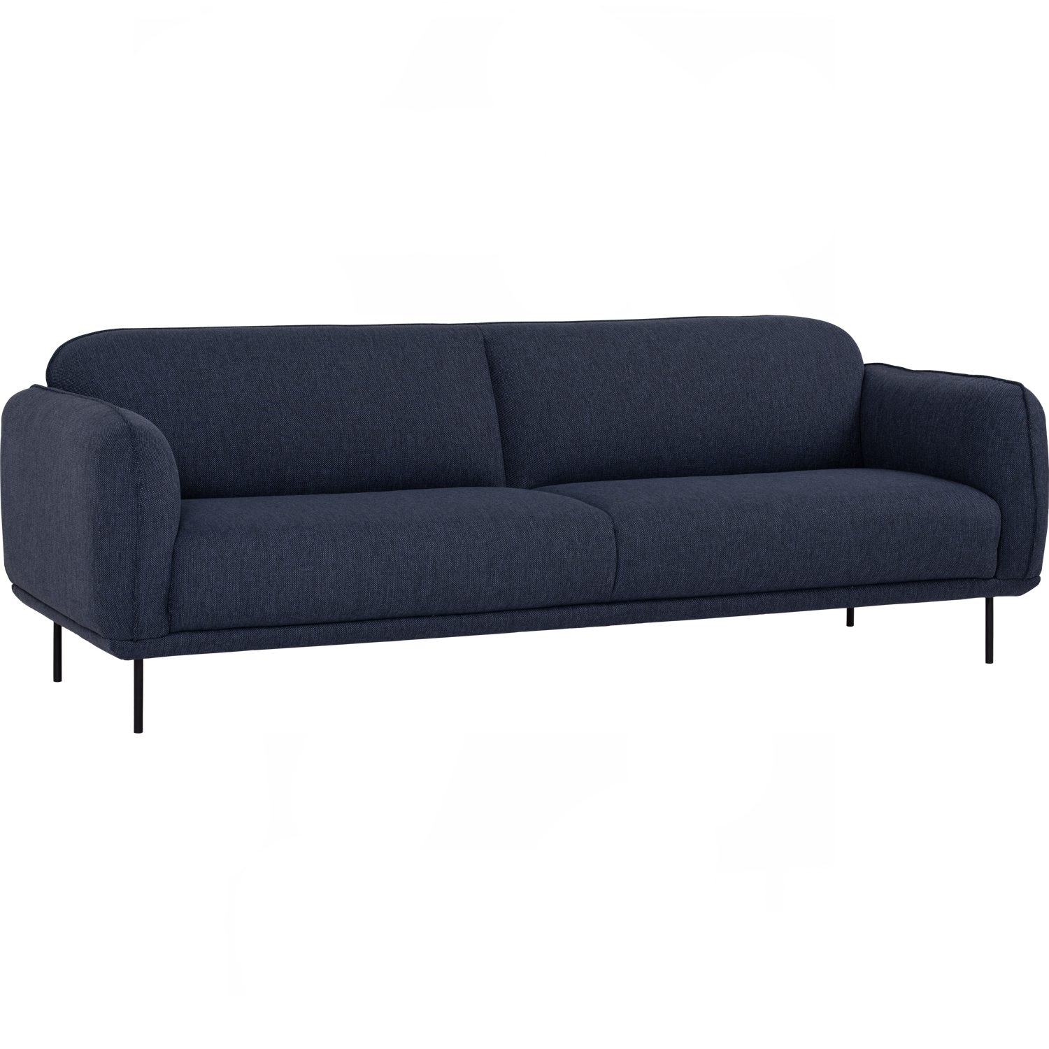 233271 Mira 3 Seater Sofa - Matt Black Epoxy/Midnight Blue
