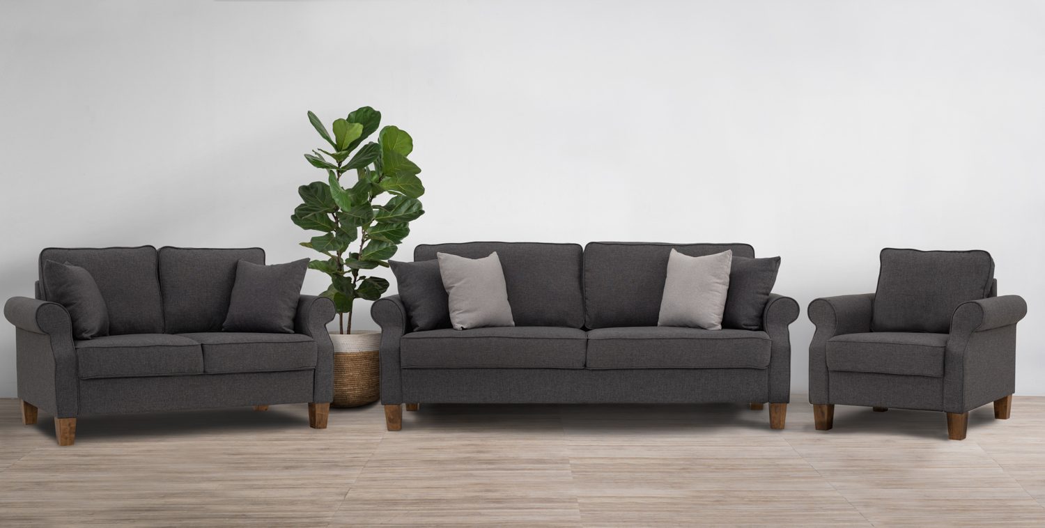 233332_s1 Impala 3 Seater Sofa Hayden Grey