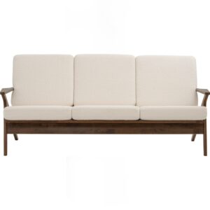 Aston 3 Seater Sofa - Cocoa/Walnut/Pearl White