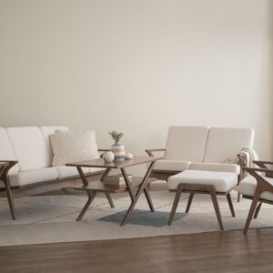 Aston 3 Seater Sofa - Cocoa/Walnut/Pearl White