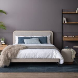 Aura Pouf - Walnut/Beige