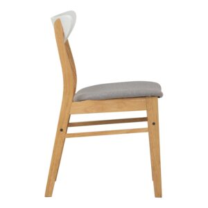 Macy Dining Chair - Natural/White Lacquered/Light Grey