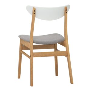 Macy Dining Chair - Natural/White Lacquered/Light Grey