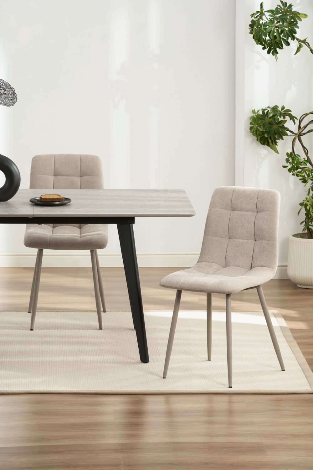 241697_s3 Elva Dining Chair - Silk Grey/Beige