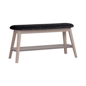 Ozel 0.9m Bench - White Wash/Black