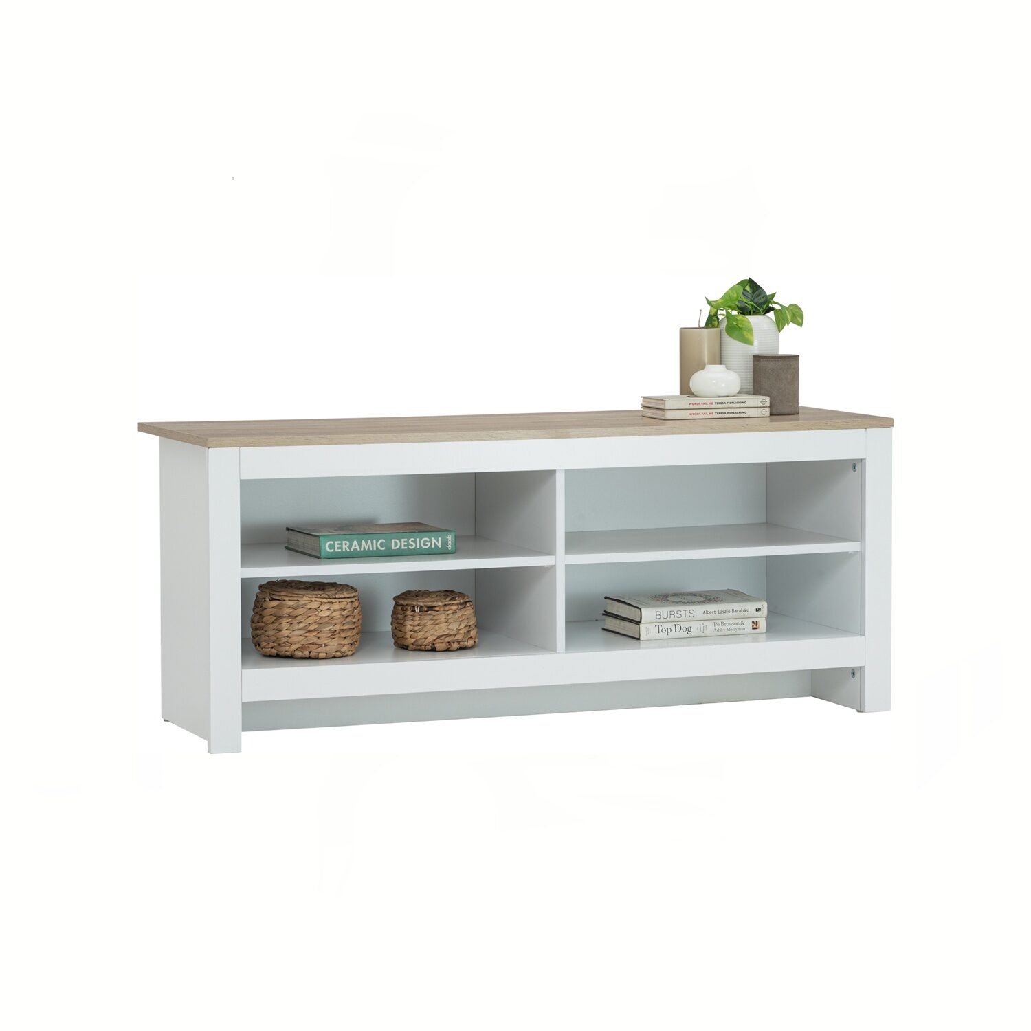 334030_1 Galle 1.2m TV Cabinet White/Sonoma Oak