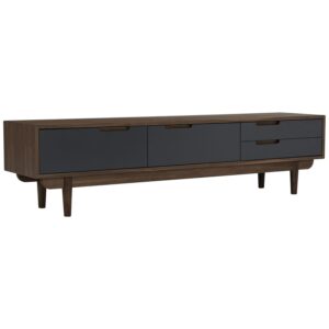 Nakula 1.8m TV Cabinet - Cocoa/Walnut/Gunmetal Grey