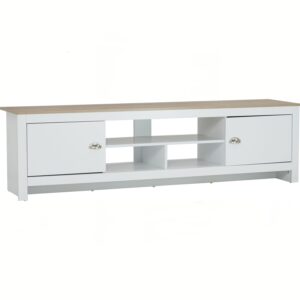 Galle 1.8m TV Cabinet White/Sonoma Oak