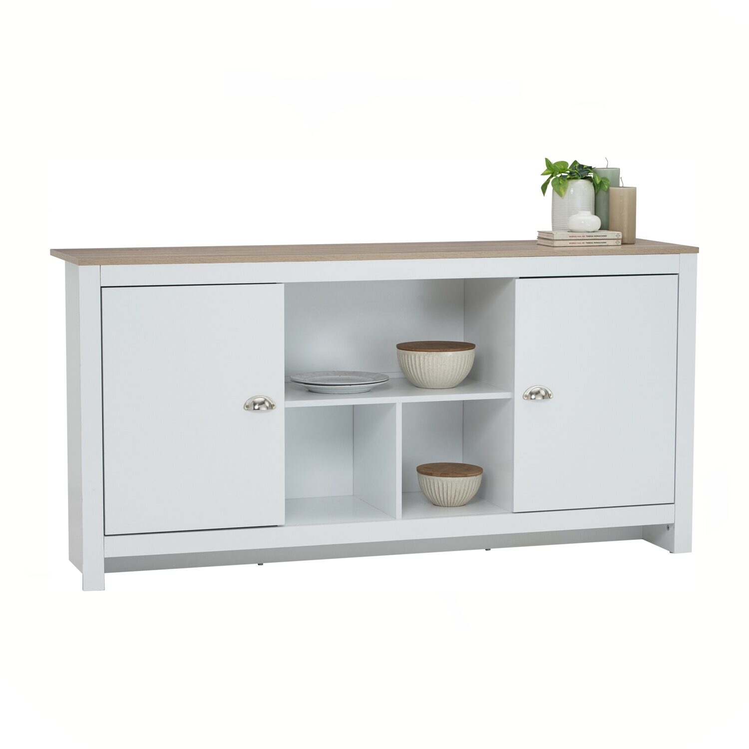 345084_3 Galle 1.6m Sideboard White/Sonoma Oak