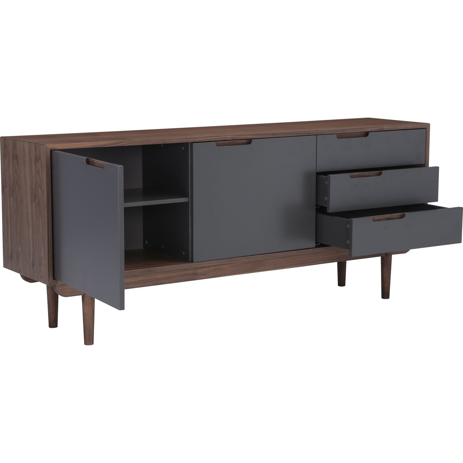 346024_4 Nakula 1.8m Sideboard - Cocoa/Walnut/Gunmetal Grey