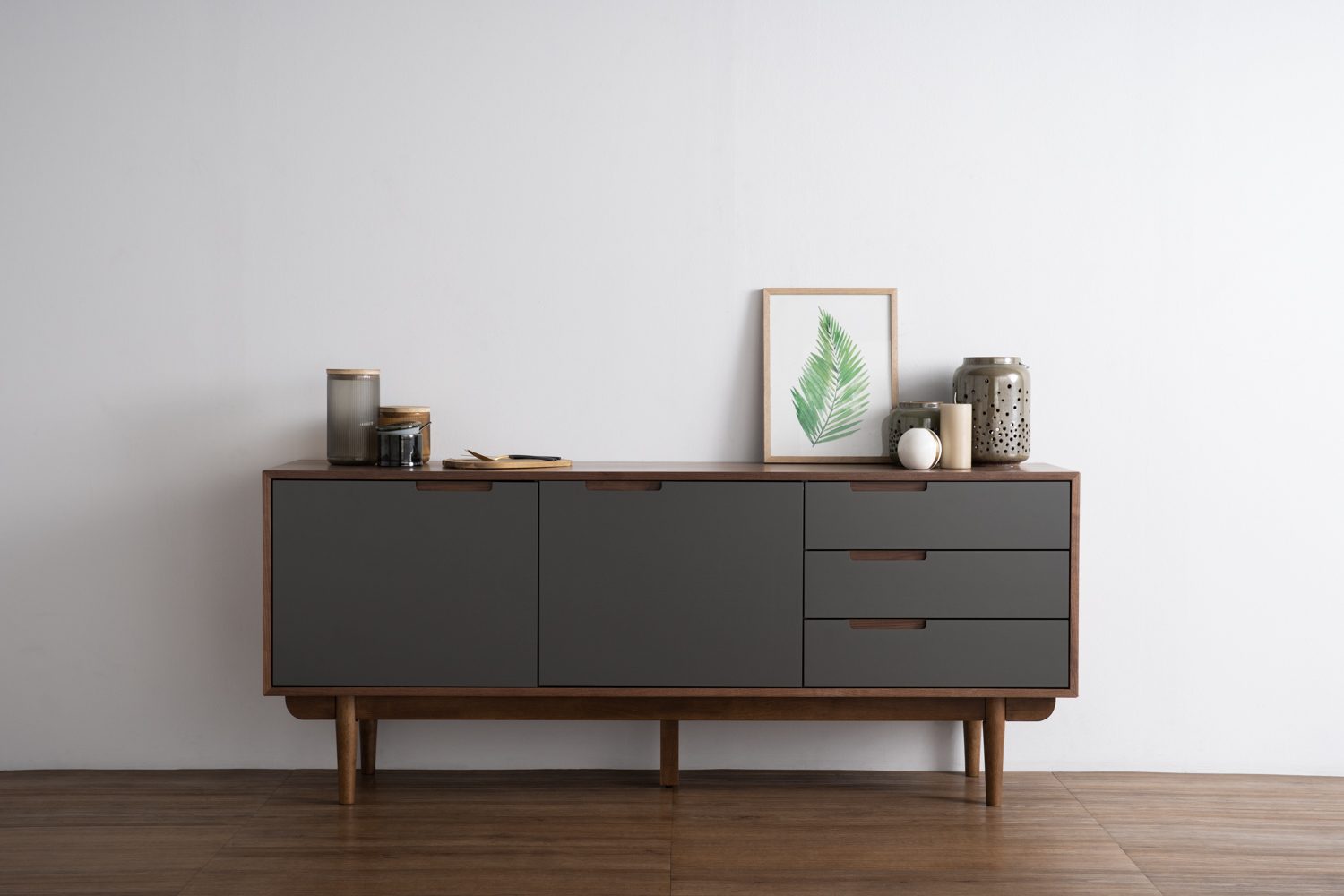 346024_S1 Nakula 1.8m Sideboard - Cocoa/Walnut/Gunmetal Grey
