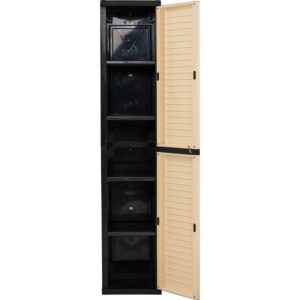 Optimus Slim Storage Cabinet Beige/Black