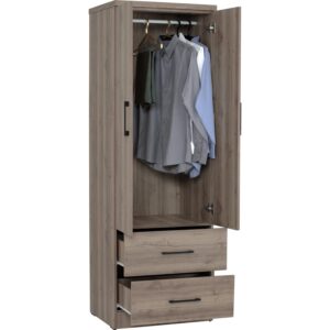 Dublin 2 Door Wardrobe Dark Oak